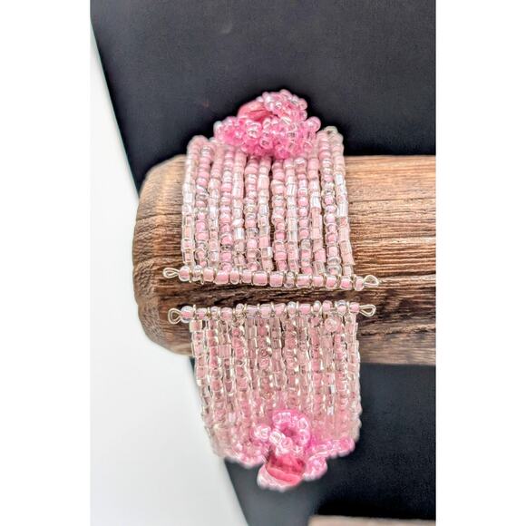 Lot of Two Pink Seed Bead Necklace & Bracelet Jewelry Pieces - Picture 3 of 8